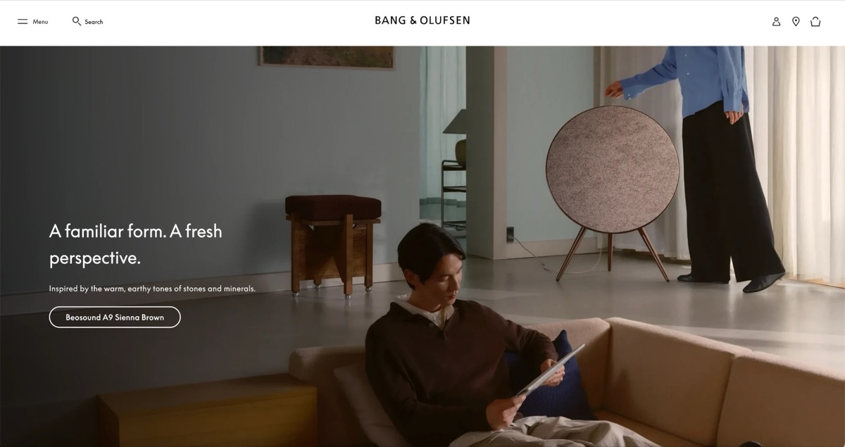 Bang & Olufsen homepage