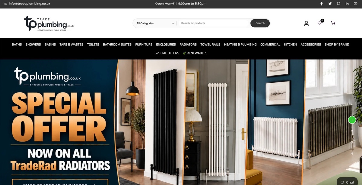 Trade Plumbing homepage