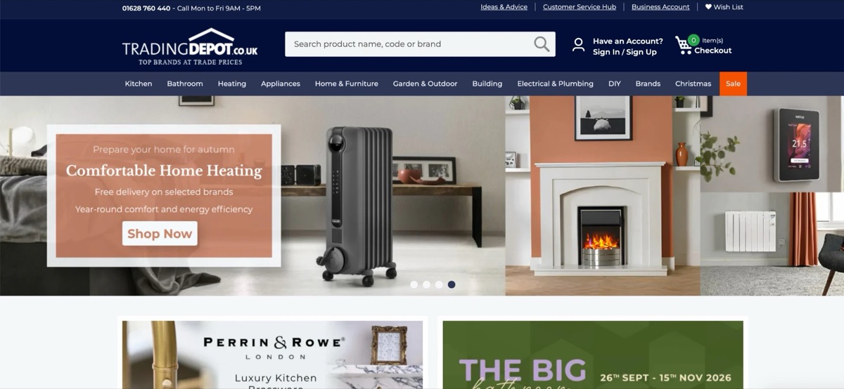 Trading Depot homepage