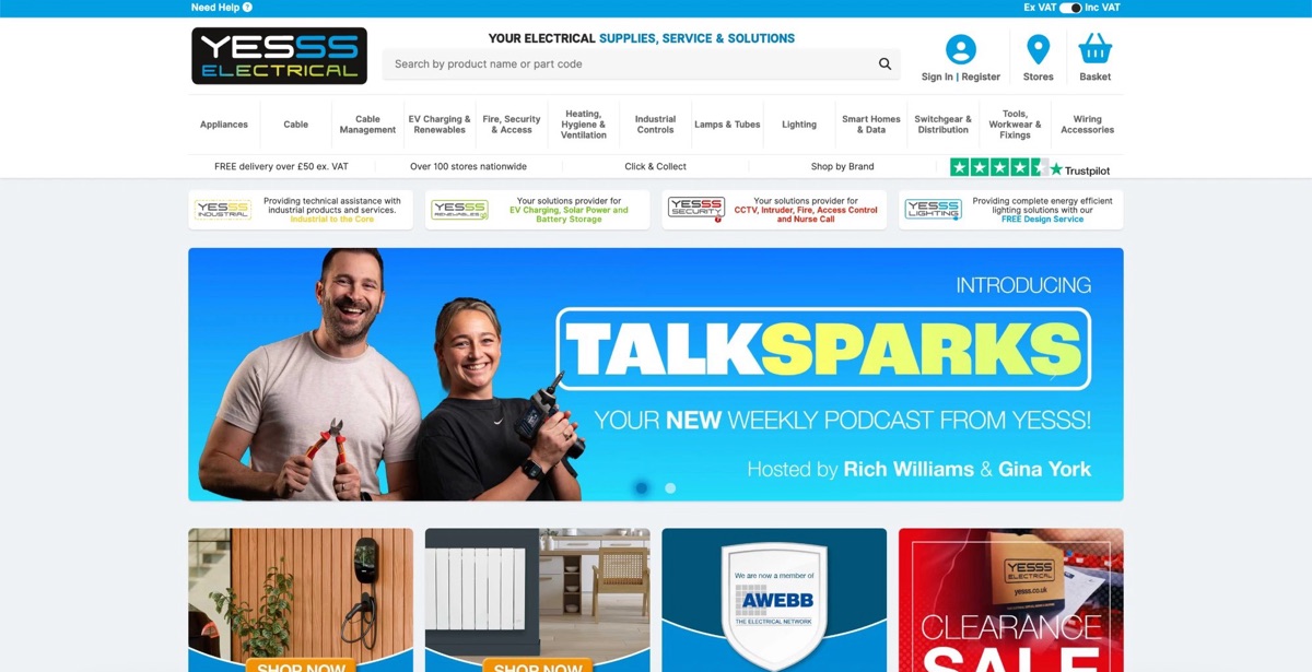 YESSS Electrical homepage